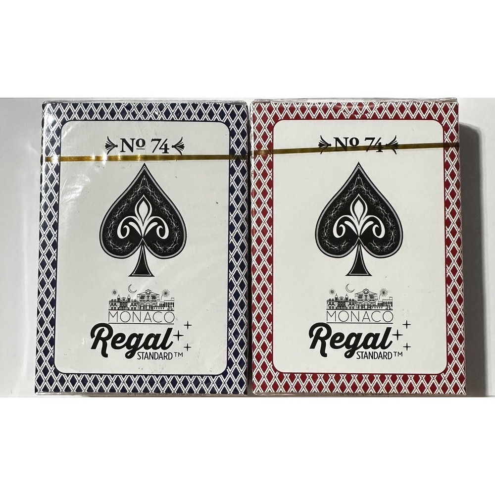 Monaco Regal No 74 Standard Playing Cards Red Blue Deck Set Poker Casino NEW‎